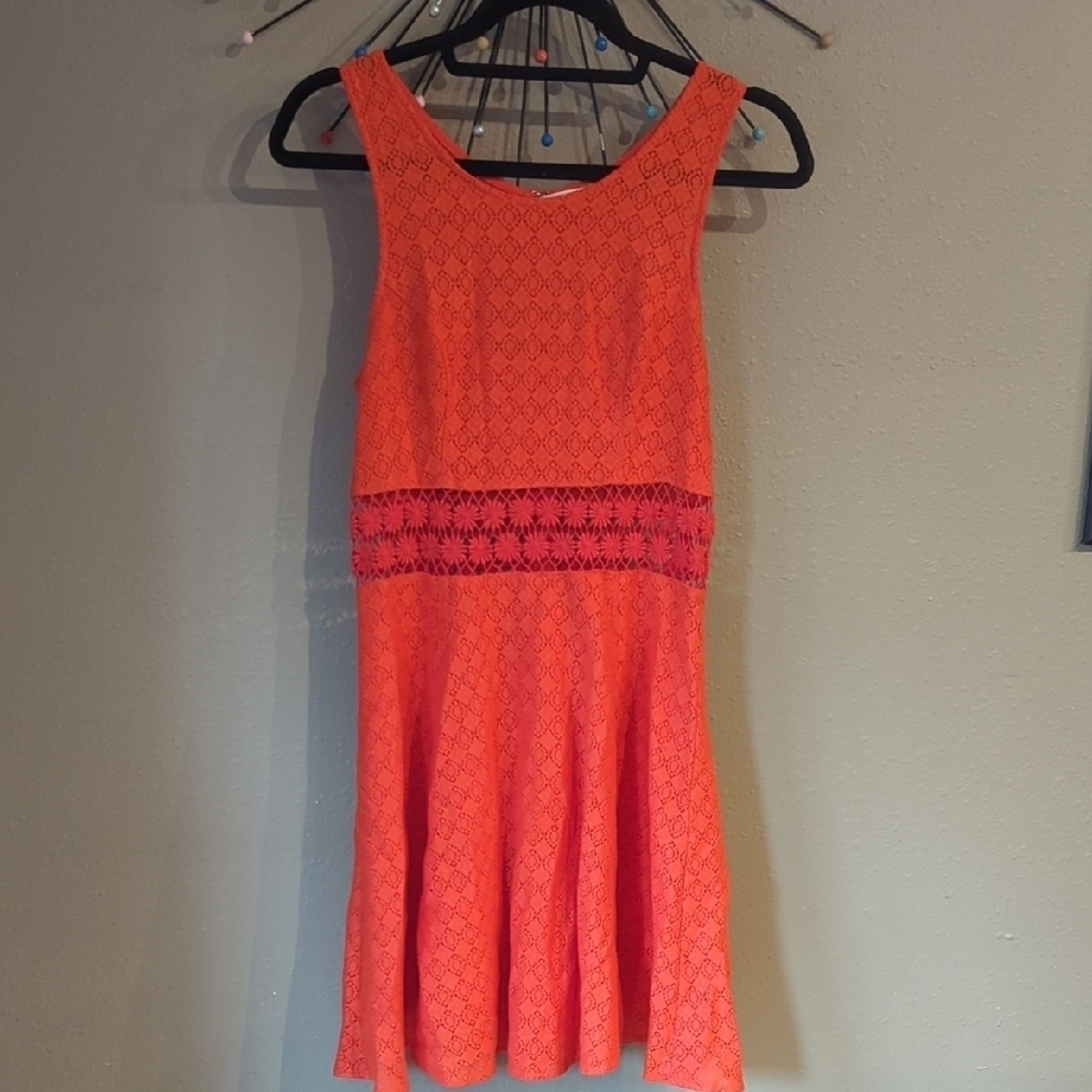 Free People Orange Dress Mini See-Through Daisy Waist  ASO Taylor Swift